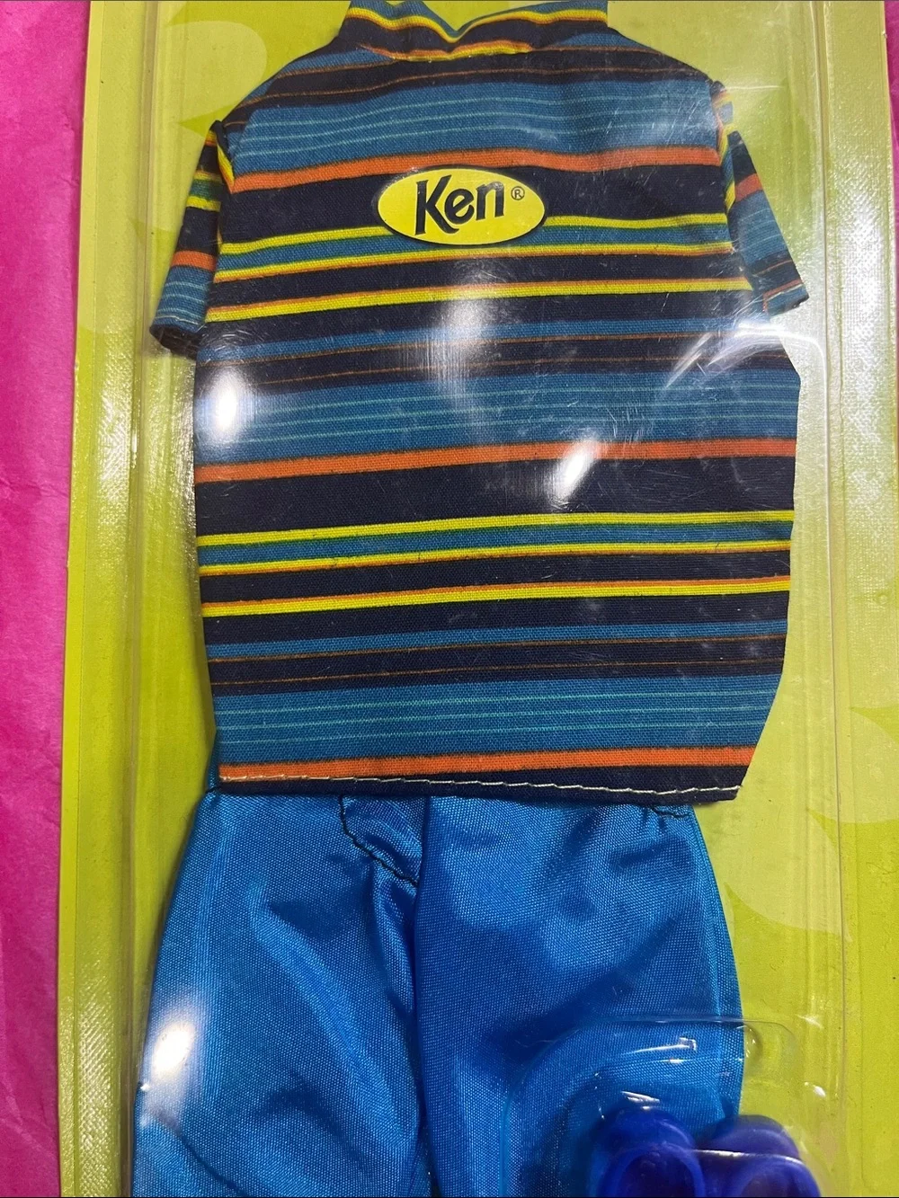 Vintage Ken Friend of Barbie Stylin' Looks Striped Shirt & Blue Shorts Outfit